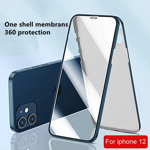 360 Full Cover Protection Phone Case  (Front Tempered Glass+Back Cover)