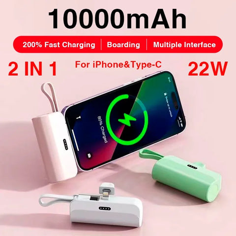 Power Bank 2 IN 1 Mobile Fast Phone Charger (For iPhone & Samsung)